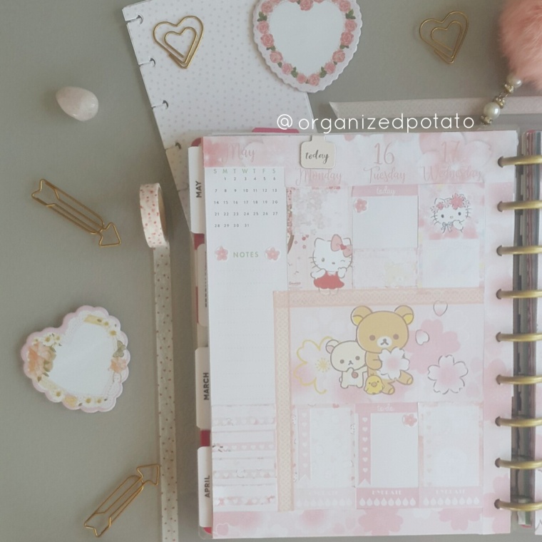 Check out this ultra kawaii pastel planner spread! I used a free printable by @organizedpotato . #plannerinspo #plannerideas