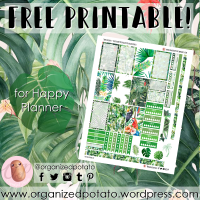 Free Planner Printable: Tropical Leaves