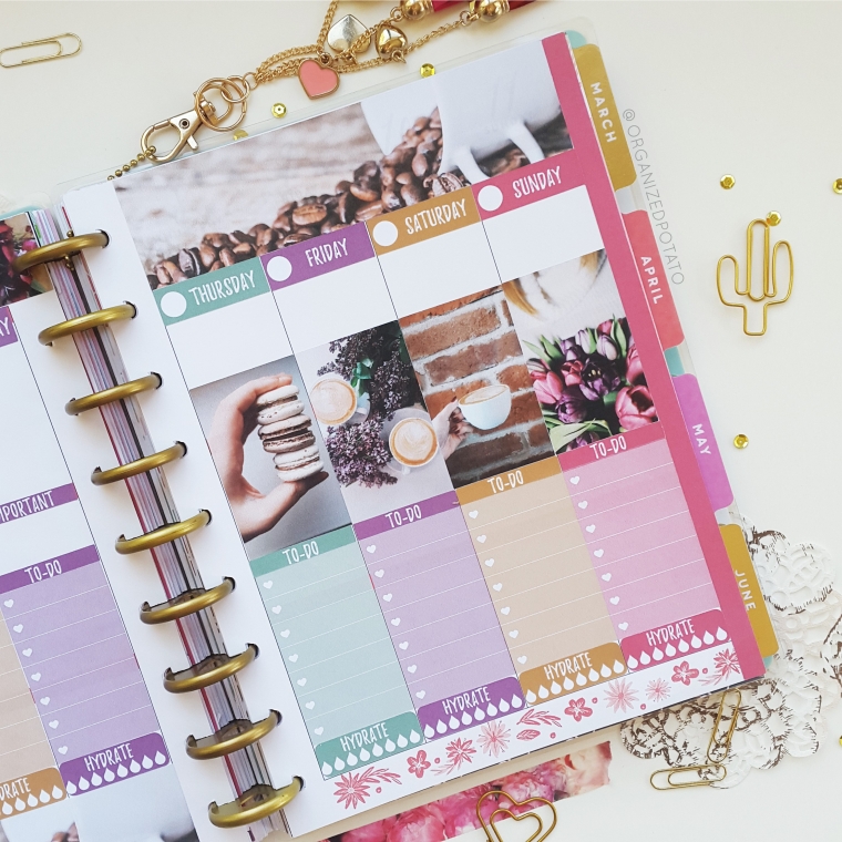 February Weekly Spread - #planner #happyplanner #weeklyspread #erincondren #bujo #bulletjournal #bujoideas #filofax #coffee #flowers #floral #organizedpotato #printable #plannerprintable #travelersnotebook #DIY #stickers #pink #macaron